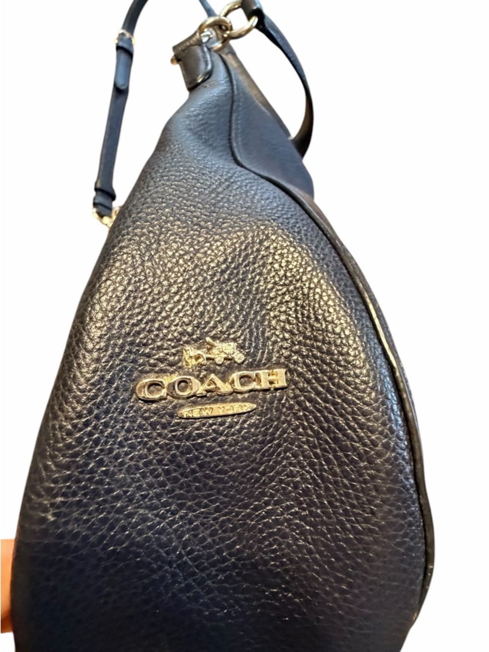 Coach Turnlock Hobo Bag - Navy/Gold - Picture 3 of 7